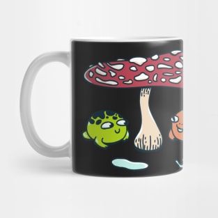 Frogs Sharing a Mushroom Mug